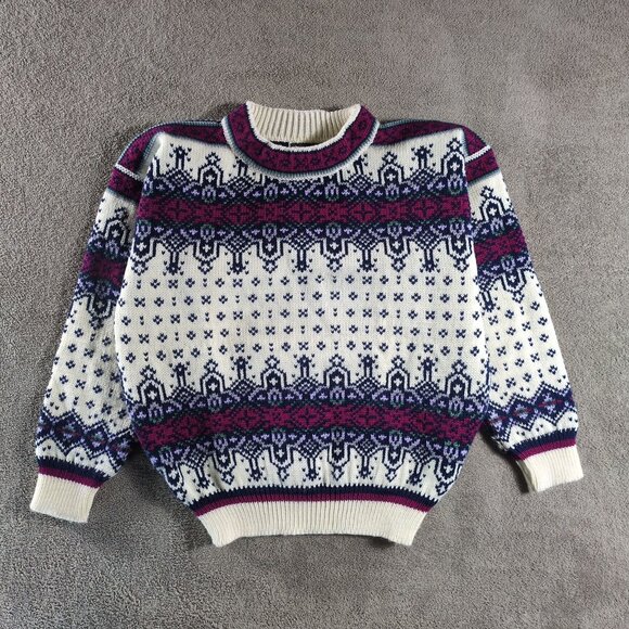 Dale of Norway Small Vintage Nordic Fair Isle Wool Sweater Holiday Skiing - Picture 1 of 8